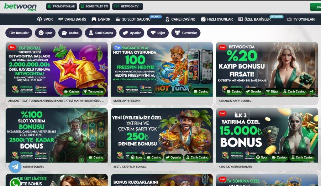 betwoon bonusları
